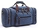 Canvas Duffel Bag, Aidonger Vintage Canvas Weekender Bag Travel Bag Sports Duffel with Shoulder Strap (Dark Blue)