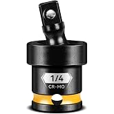 BLACKROBOT 1/4" Drive Impact Universal Joint Set, CR-MO Swivel Socket Adapter for Bicycle Repair &amp; Home DIY, Flexibly Reach Tight-Angle Fasteners