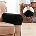 Subrtex Spandex Stretch Fabric Armrest Covers Anti-Slip Furniture Protector Armchair Slipcovers for Recliner Sofa Set of 2（Black）