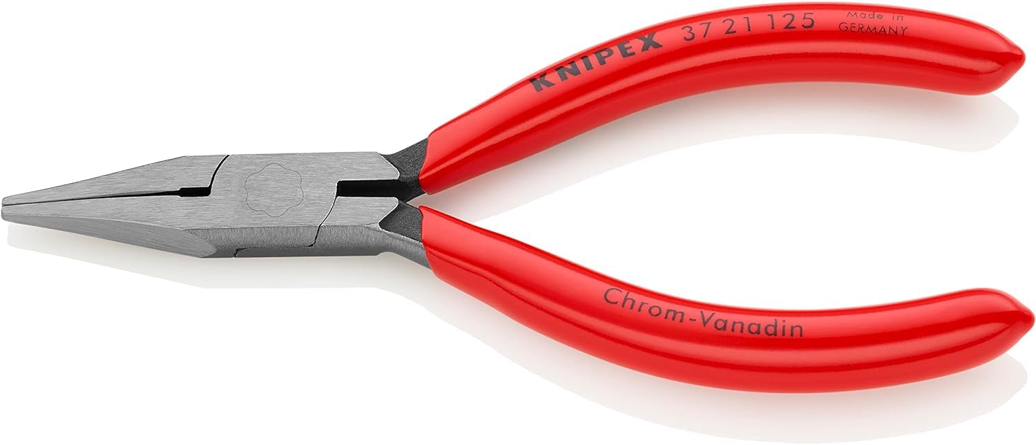 KNIPEX Flat Nose Pliers for Precision Mechanics with Plastic Coating 125 mm, 37 21 125