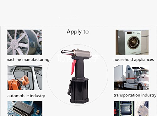Air Rivet Gun, Pop Rivet Gun with Rivet Gun Kits Less Vibration Much Quieter Over 2000 pounds Pulling Power