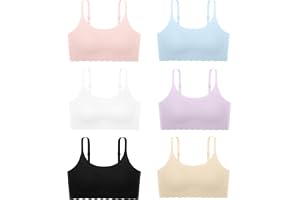 Finihen Teen Girls Training Bras Seamless Removable Padded Sports No Show | MultiPacks,Seamless wireless stretch pull-on,Light cami,Adjustable straps