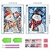 5D Diamond Painting Full Drill by Number Kits Christmas Decoration for Adults Kids, DIY Rhinestone Pasted Paint Set Arts Craft Xmas Snowman (12x16inch, 2 Pack) by Yomiie