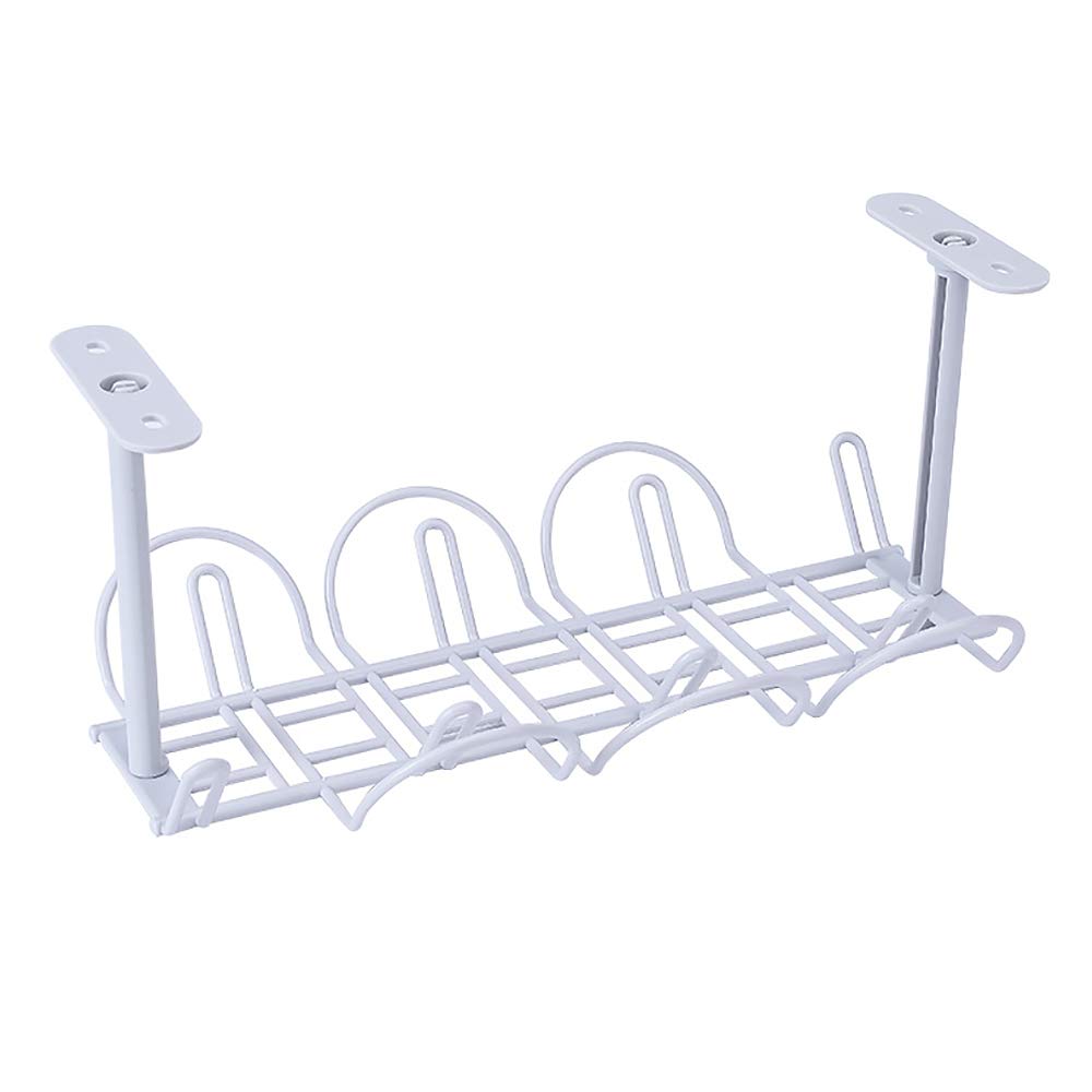 Cable Management Tray Under Desk Cable Organizer Plastic Wire Cable Tray for Desks Offices and Kitchens (Gray)