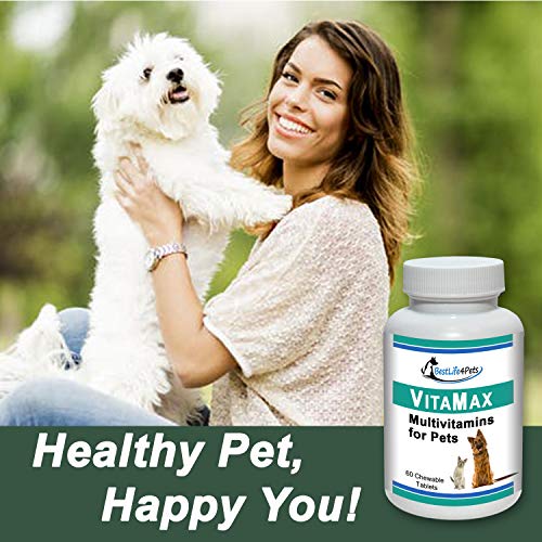 VitaMax Multivitamins for Dogs and Cats; Advanced Nutrition Pet Vitamin Supplement Improves Health of Coat and Skin, Increases Energy, Boosts Your Pet's Immunity and Aids Digestion - 60 Chews