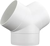 Fantronix 100mm Equal Y-Piece Duct Connector White 45° Vent Splitter view 1