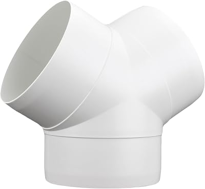Fantronix 100mm Equal Y-Piece Duct Connector White 45° Vent Splitter