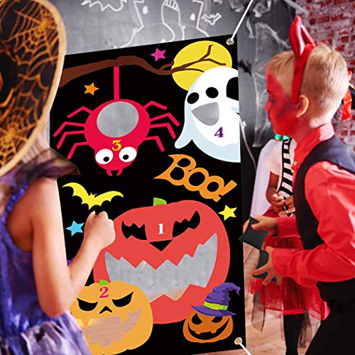 Joyibay Halloween Toss Games with 3 Bean Bags, Fun Halloween Carnival Parties Toss Games Indoor Outdoor Acivities for Kids and Adults Halloween Party Decoration Supply Set