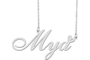 Aoloshow Personalized Heart Name Necklace Gold Custom Any Names Stainless Steel Jewelry for Womens Graduation