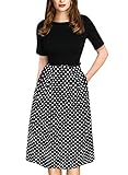 VfEmage Womens Vintage Summer Polka Dot Wear To Work Casual A-line Dress 2540 BLK 20