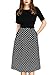 VfEmage Womens Vintage Summer Polka Dot Wear To Work Casual A-line Dress 2540 BLK 20