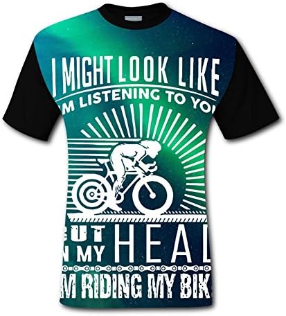 LanvMkk Mens I'm Riding My Bike T-Shirt Short Sleeve 3D Print Tee Shirt
