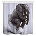 Home Fashion Elephant Toilet Shower Curtain, Size Width X Height / 72 X 72 Inches / W * H 180 By 180 Cm, Polyerster, Anti-bacterial, Best And Suitable For Husband