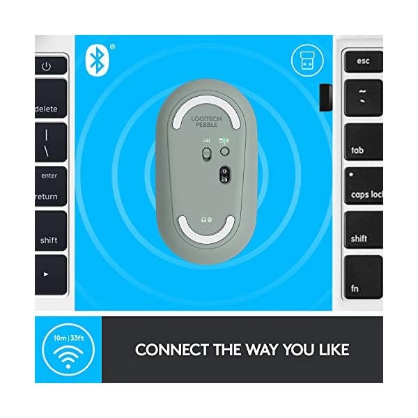 Logitech-Pebble-Wireless-Mouse-Bluetooth-Or-24-GHz-with-USB-Mini-Receiver-Silent-Slim-Computer-Mouse-with-Quiet-Click-for-LaptopNotebookPCMac-Eucalyptus Logitech Pebble Wireless Mouse with Bluetooth or 2.4 GHz Receiver, Silent, Slim Computer Mouse with Quiet Clicks, for…