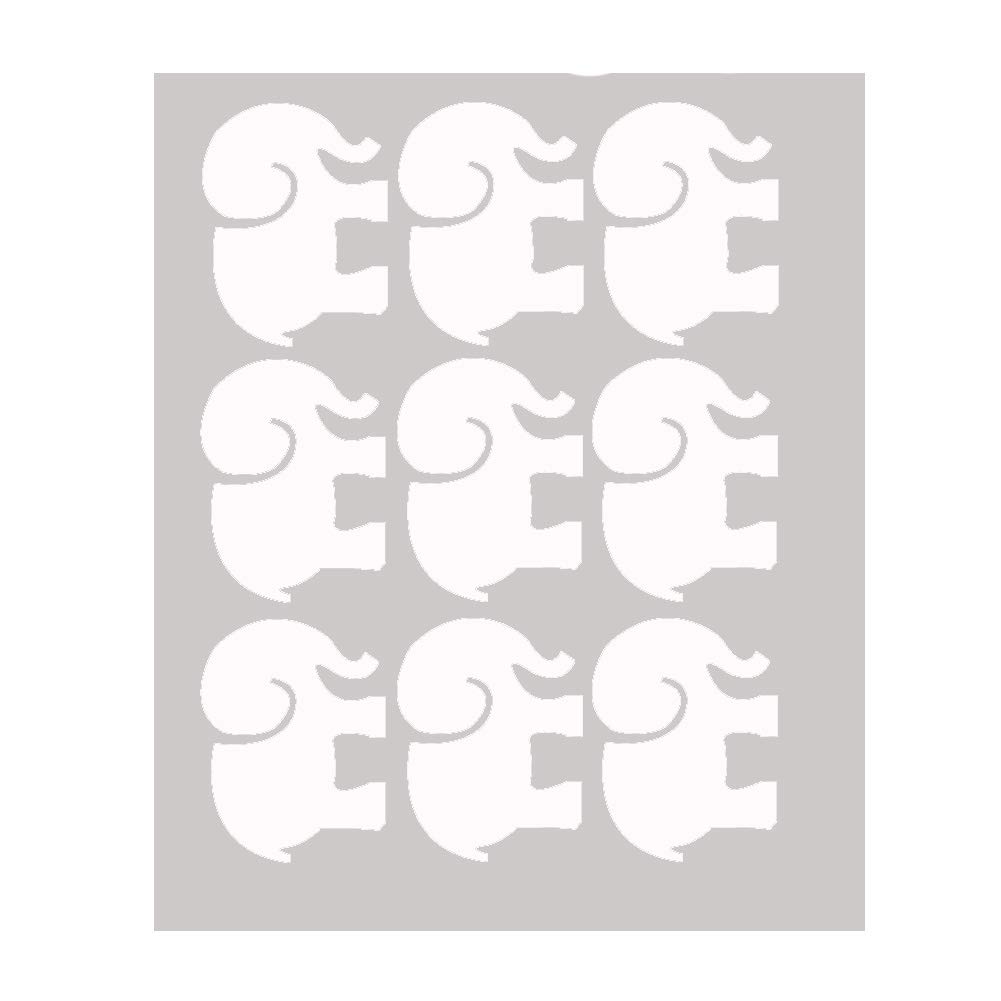 Lichi DIY Small Elephant Wall Sticker Decal for Children Nursery Room - White