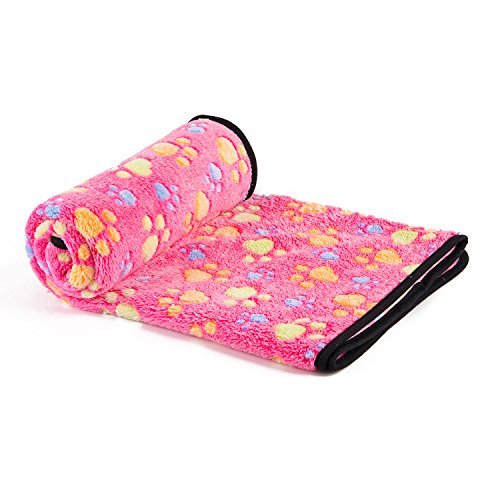 kiwitatá Dog Blanket Soft Pet Puppy Cat Cozy Sleeping Cushion Mat Washable Warm Bed Blankets Crate Pads for Small Animals (S, Pink)