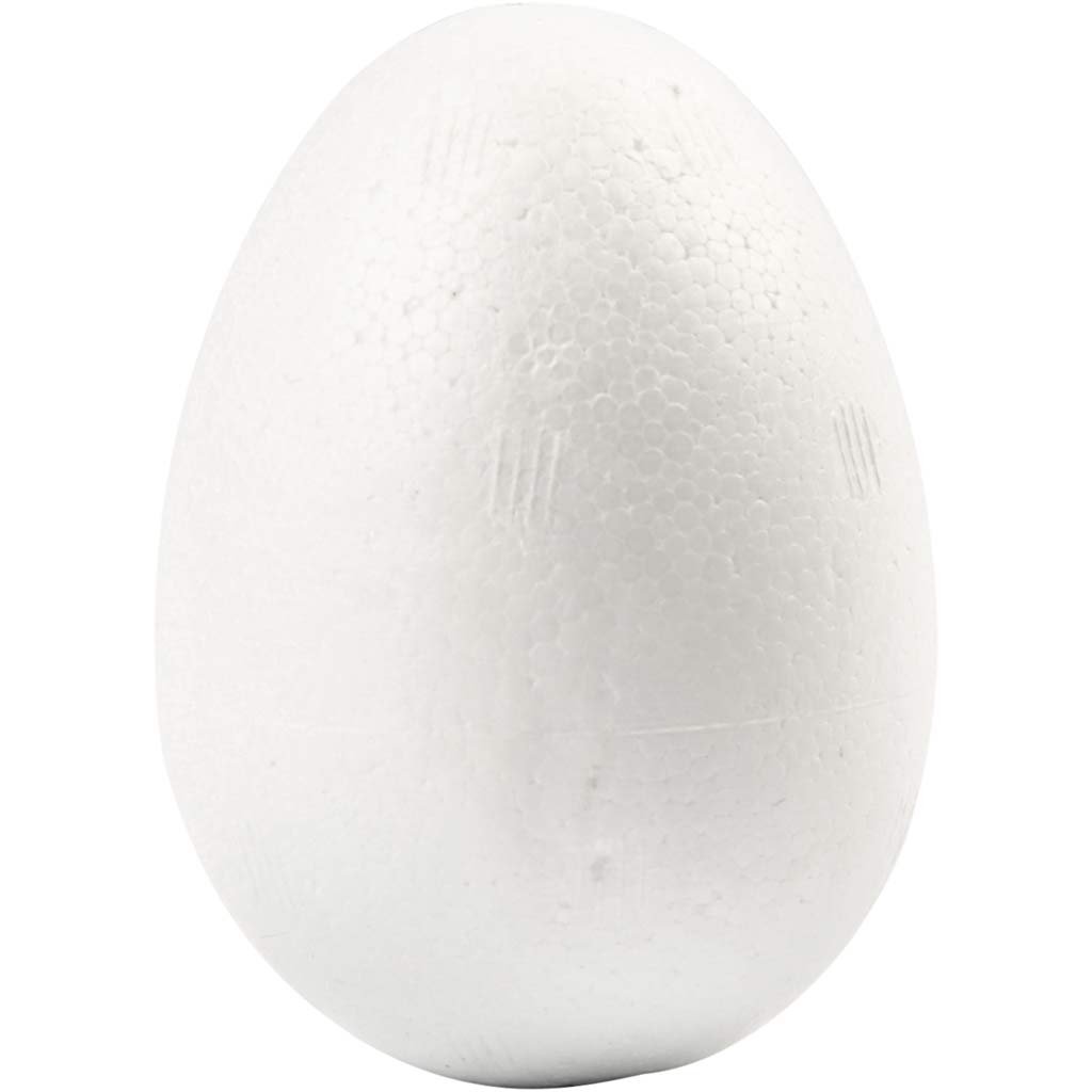 Eggs, H: 6 cm, polystyrene, 50 pcs, White