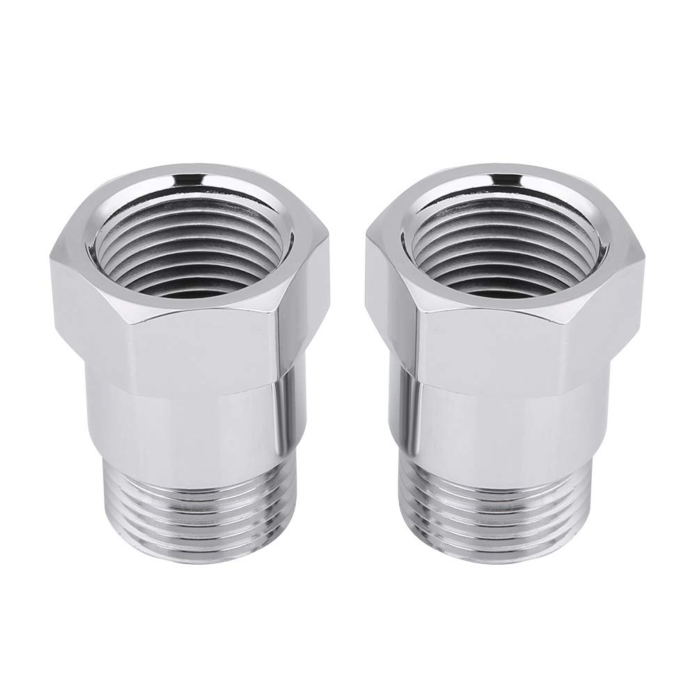 KIMISS 2Pcs O2 Sensor Spacer O2 Sensor Extender 32mm M18*1.5 O2 Universal Oxygen Sensor Adapter Extender Extension Spacer Bungs Silver