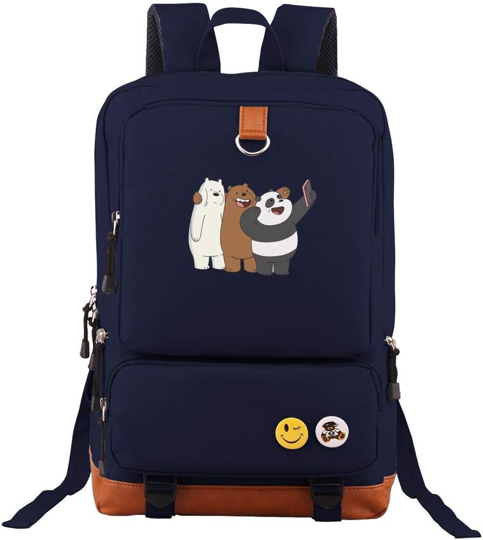 We Bare Bear Vonicap Travel Laptop Backpack Business Laptops Backpack College School Computer Bag For Women & Men Fits 15.6 Inch Laptop