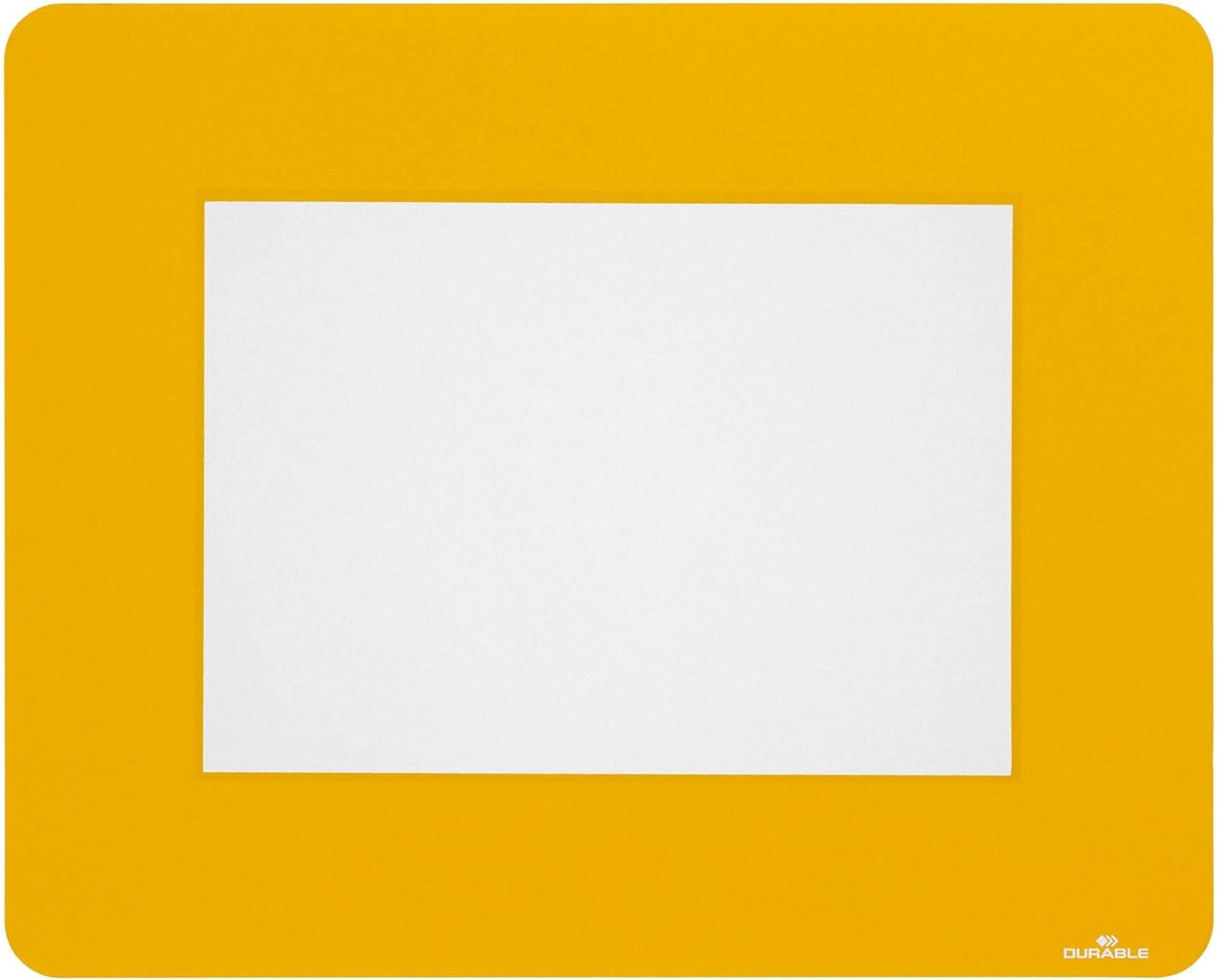 Durable Removable Self-Adhesive A5 Floor Frame - Non-Slip Safety Label Holder - Pack of 10 - Yellow - 314 x 252 x 0.4mm