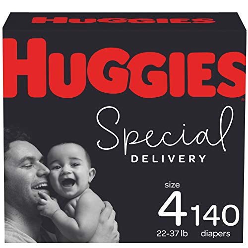 Hypoallergenic Baby Diapers Size 4 (22-37 lbs), Huggies Special Delivery, Fragrance Free, Safe for Sensitive Skin, 140…