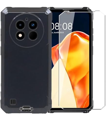 Funda Con Cristal Templado Y Ring Para Oukitel C59 / C59 Pro - Pack Completo, Color Negro