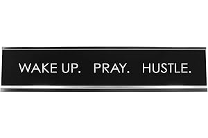 Signs ByLITA Wake UP. Pray. Hustle. Novelty Desk Sign