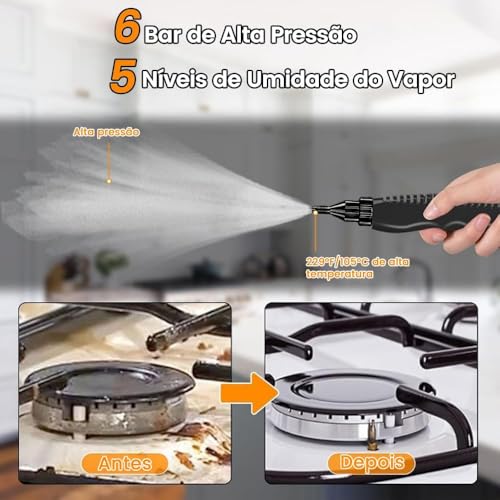 Limpador A Vapor Portátil De 2500 W Para Carro, Casa, Estofados, Cozinha, Banheiro (220V)