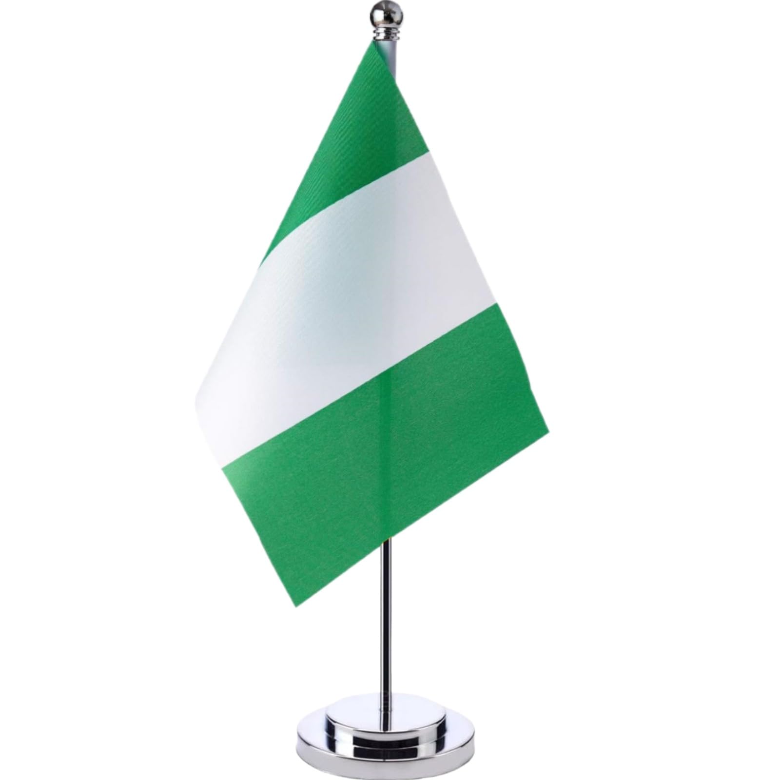 Nigerian Table Flag with Resistant Stainless Steel Stand Base Nigeria Desk Flag For Veteran Office Home International Conference British Theme Party Holiday Decorations