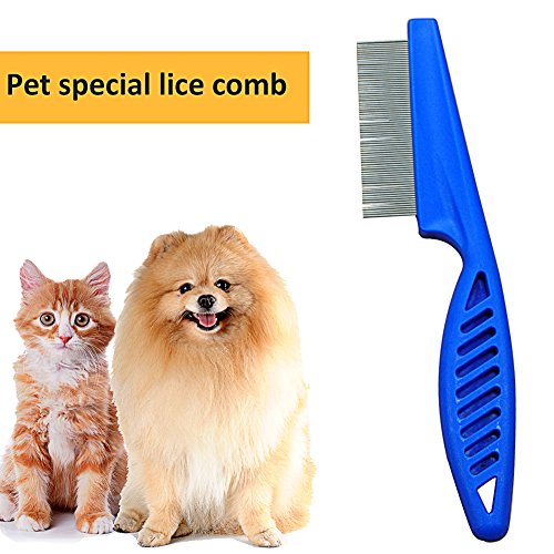 Pet Steel Grooming Comb, Cat Dog Shedding Brush Tear Stain Remover Combs with Short to Long Hair, Steel Comb Gently and Effectively Removes Tangles, Crust, Mucus and Stains from Your Pets