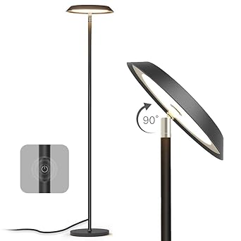 TECKIN LED Stehlampe, Moderne Dimmbare Stehleuchte, 3000K Warmes wei?es Licht Kann fur Arbeit, Lesen, Lernen Verwendet 20W Sc