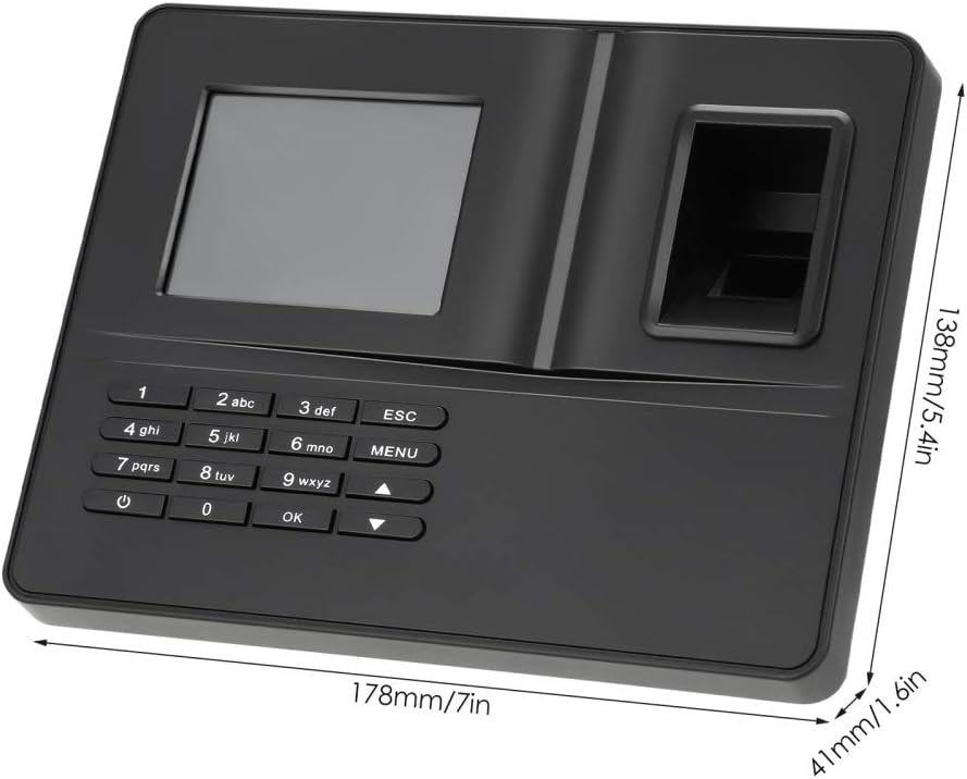 Time Clocks for Employees, Self-Contained Fingerprint Attendance Machine Proximity Time Clock Online Work Attendance Check-in Machine (Black) : Electronics