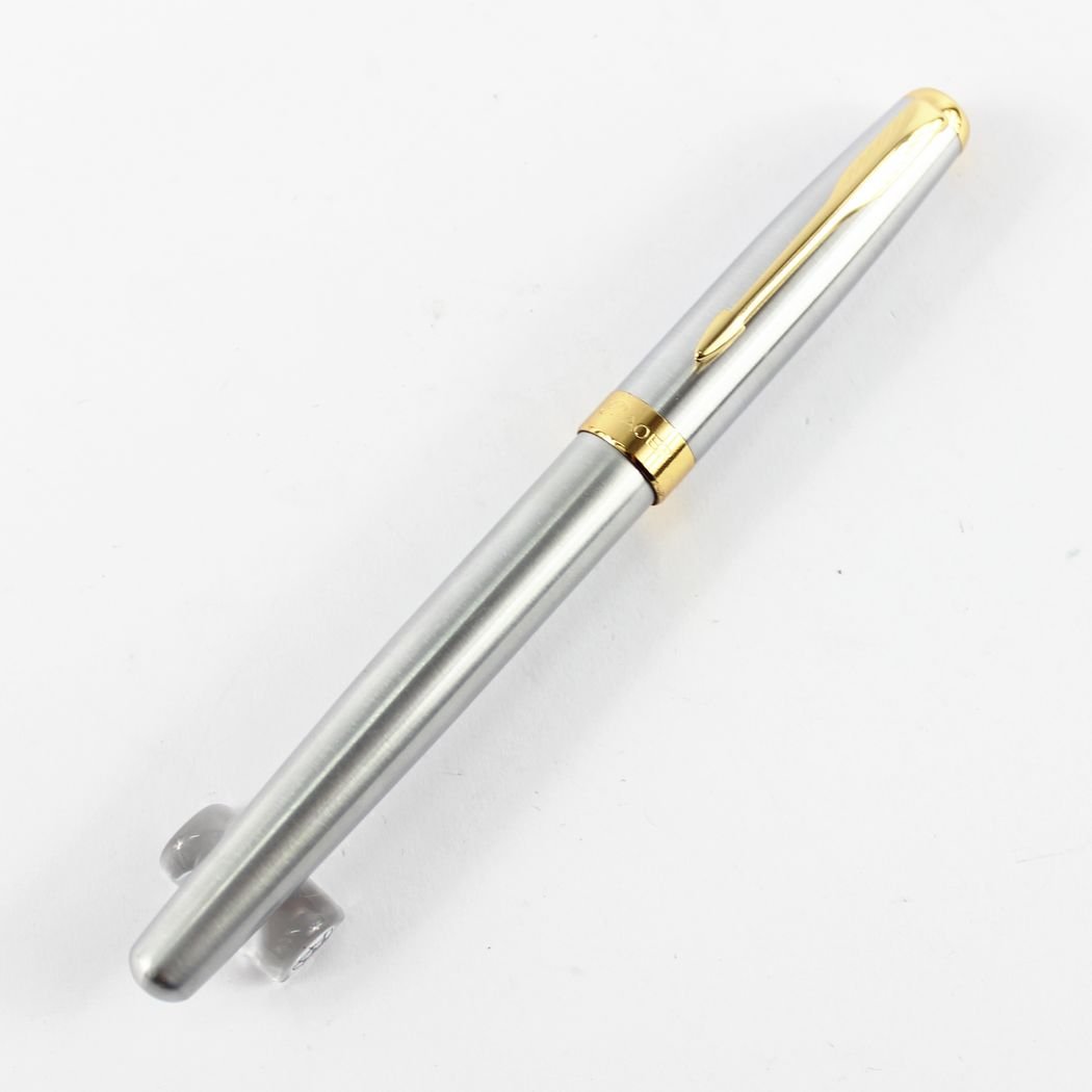 Gullor Simple Fashion Baoer 388 Rollerball Pen Silver with Golden Clip
