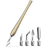 FERYES 4-in-1 Cuticle Pusher Tool-Curved/Smooth/Chisel/Horseshoe Heads + Thread-Lock Handle for Secure Salon Manicures