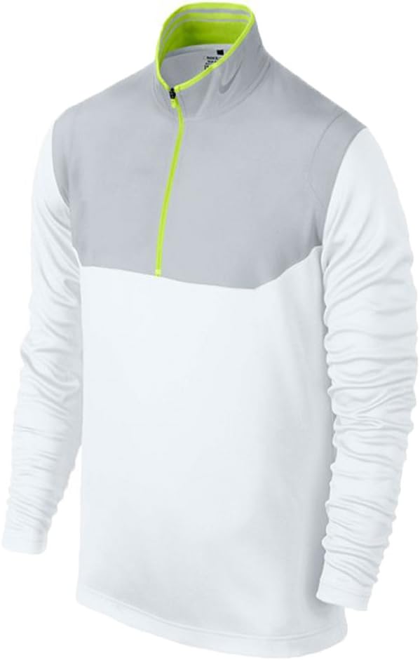 Nike Dri-Fit 1/2 Zip Cover-Up 639883 - White/Volt (X X Large): Amazon.co.uk: Sports & Outdoors