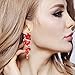BriLove Women's Bohemian Boho Crystal Wedding Bridal Multiple Teardrop Chandelier Long Dangle Earrings Gold-Tone Ruby Color
