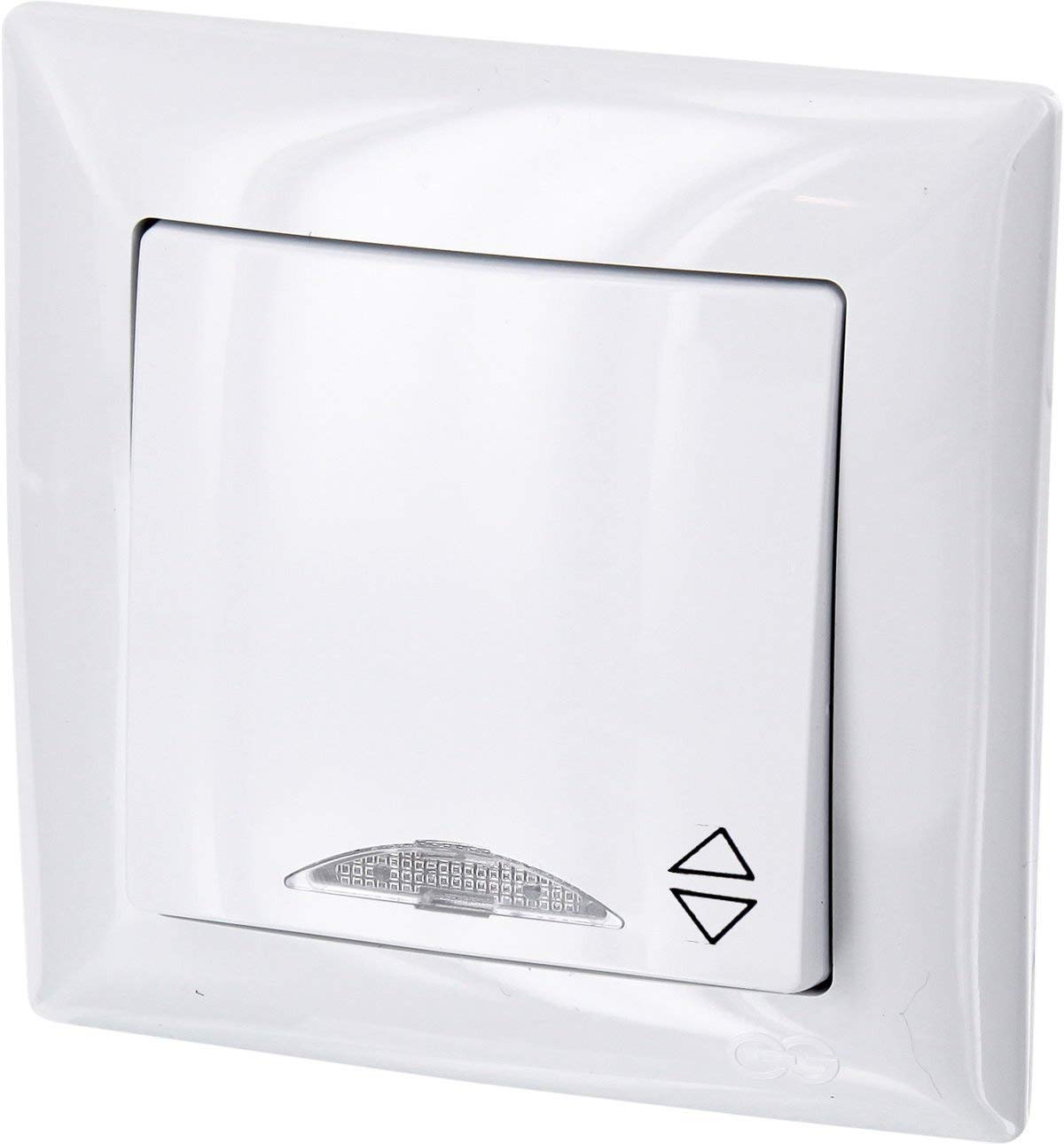 UP Toggle Switch with LED Lighting - All-in-One - Frame + Flush-Mounted Insert + Cover (Series G1 Pure White)