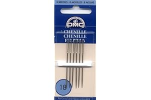 DMC 1768-18 Chenille Hand Needles, 6-Pack, Size 18, Blue