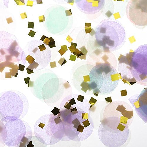 DSSY 50 Grams Unicorn themed Confetti 1 Inch Round Tissue Paper Table Confetti Dots for Wedding Party Decorations, Mixed Colors (Style 1)