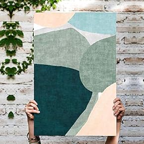 Canvas Wall Art Abstract Mountain Painting Artwork for Home Prints Framed - 12x18 inches