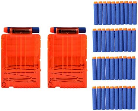 WCOCOW Quick Reload Soft Bullet Gun Clip Quick Reload Clip 12 Bullets Ammo Cartridge For Nerf Toy Gun Elite Series 2 Pcs+7.2cm 100 gun bullet -