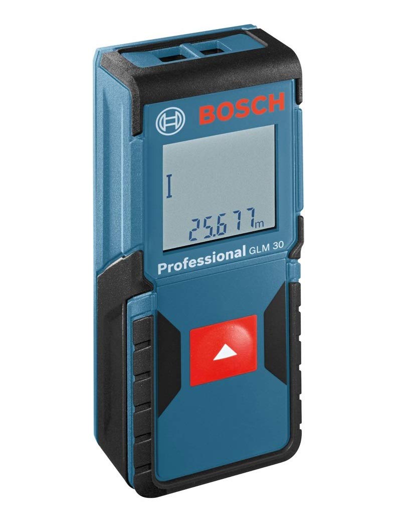 Bosch Professional laser measure GLM 30 (Single-button use, Imperial System, measuring range: 0.49–98 ft, 2 x 1.5 V batteries, protective bag)
