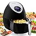 NutriChef Electric Hot Air Fryer Oven w/ Digital Display - Big 3.4 Qt Capacity Stainless Steel Kitchen Oilless Convection Power Multi Cooker w/ Basket, Pan - Use for Baking, Grill - PKAIRFR42 (Black)