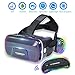 3D VR Glasses VR Virtual Reality with Bluetooth Remote Controller for 3D Games Movies& Lightweight with &Adjustable Pupil and Object Distance for Apple iPhone More Smartphones