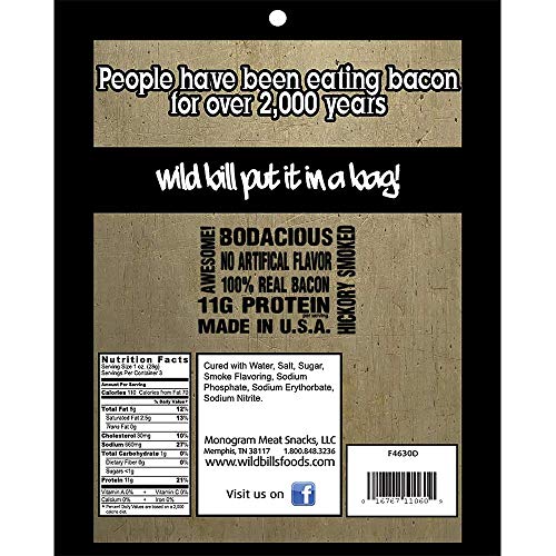 Wild Bill's Hickory Smoked Bacon Jerky 3 Ounce Pack (3 count) - //coolthings.us