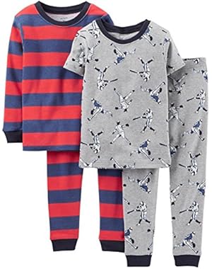 Baby Boys' 4 Piece Print PJ Set (Baby) - Baseball - 6 Months