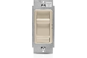 Leviton SureSlide Dimmer Switch for Dimmable LED, Halogen and Incandescent Bulbs, 6674-P0T, Light Almond