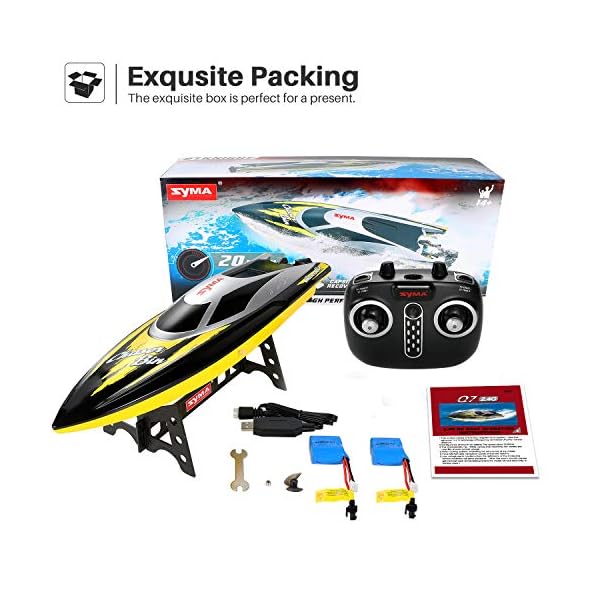 Ferngesteuertes Boot, SYMA 2.4GHz RC Boot für Schwimmbad und See, 25 km/h, Schnell boote mit Fernbedienung… – Bild 7