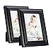 RPJC Solid Wood 3.5x5 Picture Frames and High Definition Glass for Table Top Display and Wall Mounting Photo Frame 2PK Black