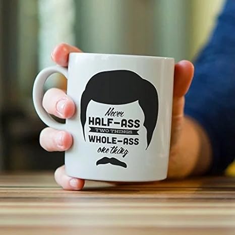 Cbuyncu Cartoon Ron Swanson Keramik Milch Tasse 11 Oz Kaffee Tassen Tassen Tee Reise Becher Personalisierte Geschenke Fur Frauen Manner Kinder Ihm Ihr Vater Sohn Tochter Mutter Freunde Office Supply Amazon De Kuche